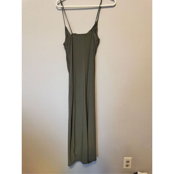 NWT Zara olive/gray dress size medium   Cow neck, drape. super flattering! - Picture 3 of 5